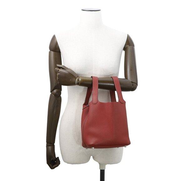 HERMES Picotin Lock Size PM Taurillon Clemence Ruby - Picture 3 of 13